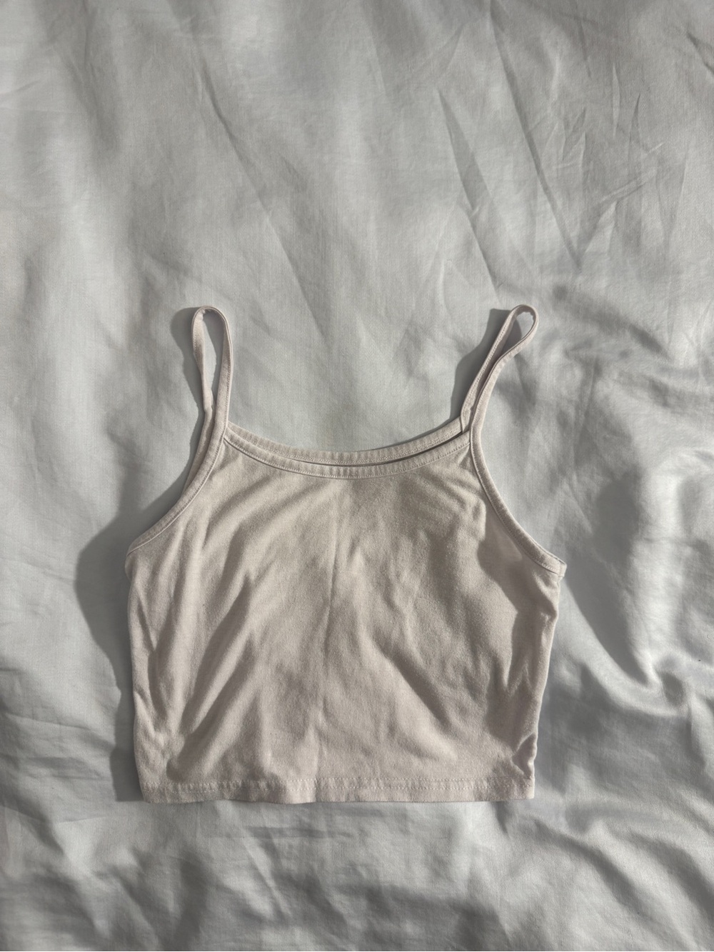 Lewkin White Cropped Cami Tank Top